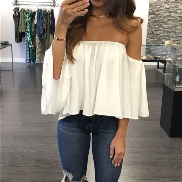 Tops - off the shoulder white top